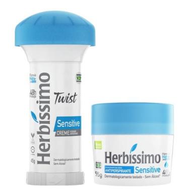 Imagem de Kit 2 Desodorante Twist e Creme Sensitive Herbíssimo - Dana - Dana Cos