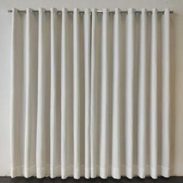 Imagem de Cortina Luxuosa Escritório Linho Com Blackout Argola 5,00x2,60 - Salva