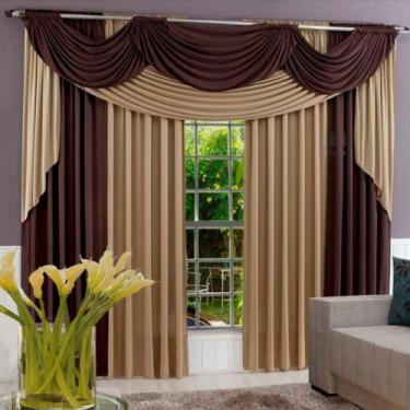 Imagem de Cortina Varão Tecido Malha Gel 4,00X2,60MTabaco E Avelã - MARAVILHA EN