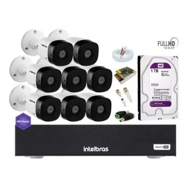 Imagem de Kit Intelbras 8 Cam 1220b Fullhd Dvr Mhdx 3008-C C/ 1t Purple