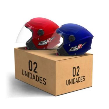 Imagem de Kit 2 Capacetes New Liberty 3 Abertos Pro Tork Moto Masculino Feminino