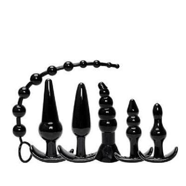 Imagem de Kit Com 6 Plug Anal Silicone Estimulantes Diversos Dilatador Sex Shop