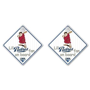 Imagem de Placas MLB San Diego Padres Lil Fan on Board, pacote com 2
