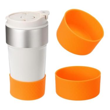 Imagem de PATIKIL Bota de silicone para garrafa de água, 2 peças, mangas protetoras de garrafa de água de 7,5 cm, 340 a 680 g, capa inferior antiderrapante, acessório protetor para garrafas de água esportivas,
