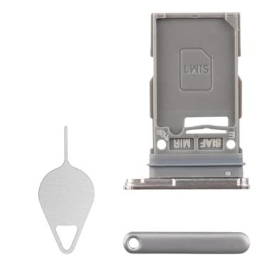 Imagem de BESJMYT Substituição para bandeja de cartão SIM para Samsung Galaxy S23 (versão SIM único) Suporte de compartimento para cartão creme adaptador com ejetor de agulha para S23 SM-S911U SM-S911U1