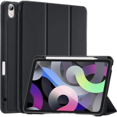Imagem de Genérico Capa Anti Impacto com função sleep e suporte para Apple Pencil de segunda geração - compatível com iPad Air 4 e 5 de 10.9 polegadas (Preto)