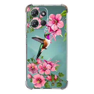 Imagem de Beaucov Capa para Moto G Power 2025, flores beija-flor azul proteção contra quedas à prova de choque capa protetora de corpo inteiro TPU capa resistente a arranhões para Motorola Moto G Power 2025