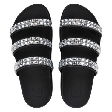 Imagem de Chinelo Feminino Slide Moderno Casual Brilho Cristal Zaxy