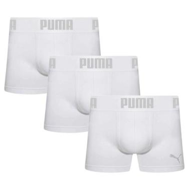 Imagem de Kit 3 Cuecas Boxer Puma Sem Costura Masculina, Branco, EG