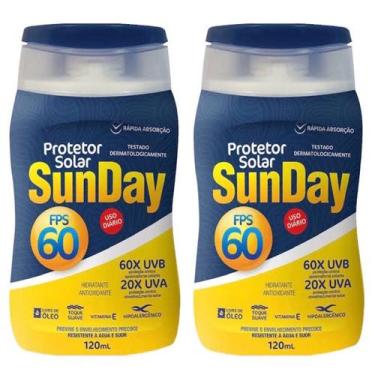 Imagem de Kit 2 Protetor solar Sunday FPS 60 Com 120ml - NUTRIEX