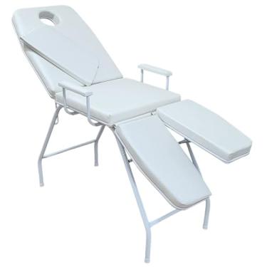 Imagem de Maca Estética Massagem Bi-Perna Com Orifício facial e Apoio de Braços For-ty Store (Branco Facto Estrutura Branca)