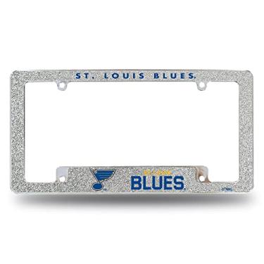 Imagem de Rico Industries NHL St. Louis Blues Chrome All Over Automotive Bling Moldura de placa de licença 30,48 x 15,24 cm Cromado em toda a parte automotiva Bling Design de moldura para carro/caminhão/sUV