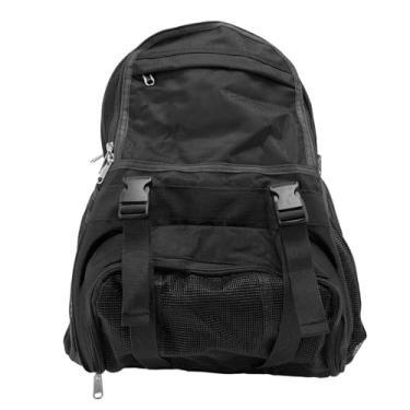 Imagem de Mochila de Grande Capacidade, Oxford Ploth Sports Backpack Backpack Backpack Sports Sports Smag para Toalha de Roupas de Basquete de Futebol (BLACK)