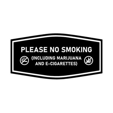Imagem de Signs ByLITA Placa Fancy Please NO SMOKING (incluindo maconha e cigarros eletrônicos) (preto) - Grande
