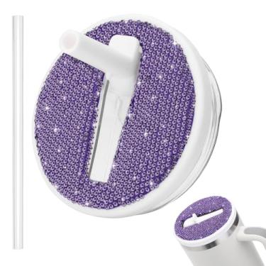 Imagem de Soleebee Tampa flip de canudo à prova de vazamento Stanley H2.0 Quencher, substituição de tampa brilhante sem derramamento para copo Stanley de 1,134 g, acessórios reutilizáveis para tampa de canudo