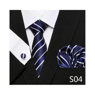 Imagem de Conjunto de Abotoaduras e Gravata Xadrez Vermelha para Homens - Ideal 
