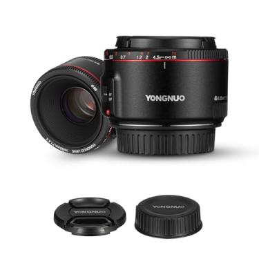 Imagem de Lente YONGNUO YN50MM f1.8 II para montagem Canon EF, lente AF/MF 50 mm f/1.8, abertura grande, distância de foco de 0,35 m, lente Prime padrão para Canon 5D IV 1DX I 200D II 850D 7D 6DII (preto)