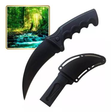 Imagem de Faca Canivete Punhal Esportiva Afiado Tipo Karambit Com Bainha Lâmina 