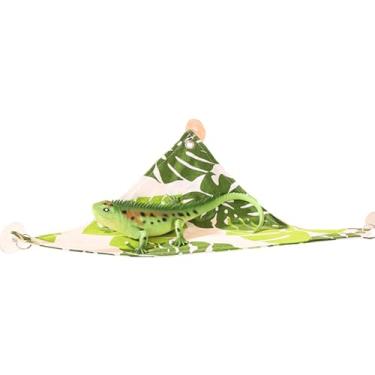 Imagem de Dragão barbudo triângulo descanso cama habitats suprimentos escalada terrário para pequenos répteis como lagarto leopardo lagartixa papagaios periquito calopsita ratos hamster (verde, médio)
