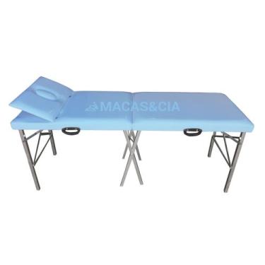 Imagem de Maca Portátil Dobrável com Cabeceira Reclinável e Respiro 200kg 65cm L
