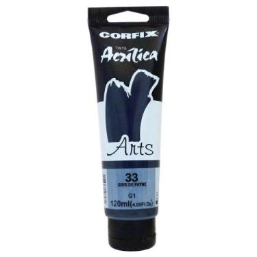 Imagem de Tinta Acrílica Corfix Arts 120ml Gris de Payne 33 Gr 1, 033 - GRIS DE 