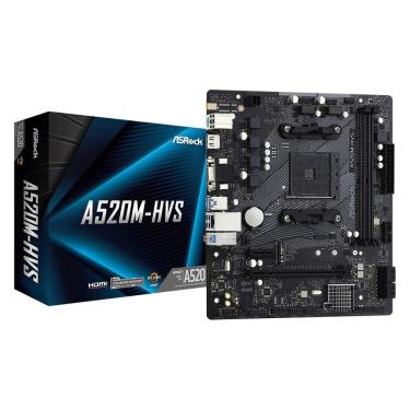 Imagem de Placa Mae ASROCK A520M-HVS AM4 2XDDR4 DIMM 64GB 2XUSB2.0 4XUSB3.2 1XM.2 HDMI/D-SUB Rede Giga 1XPCIE
