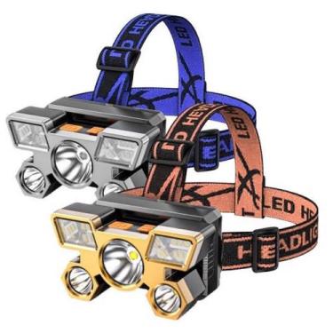 Imagem de Lanterna Holofote De Cabeça 5 LED Super Brilhante À Prova D 'Água USB 