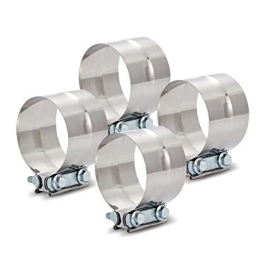 Imagem de Floshine Braçadeiras de escape de aço inoxidável para junta de bumbum de 7,62 cm, faixa de braçadeira silenciadora de escapamento, 4 peças, braçadeiras de tubo de escape disponíveis em tamanhos de 5 a 15 cm