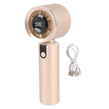 Imagem de Ventilador Portátil Portátil, Liga de Alumínio 4000mAh Mini Turbo Pessoal Turbo Com Luz Colorida, Fluxo de Ar Poderoso, Silencioso, para Acampar Viagens Ao Ar Livre e No Uso