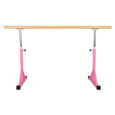 Imagem de CUTPOIY Barra de balé portátil para casa, barra de ginástica ajustável de 1,5 m, bastões de dança independentes para alongamento, pilates (rosa)