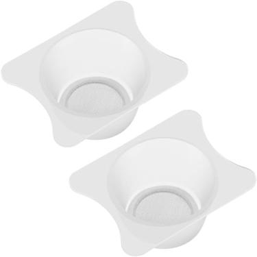 Imagem de Shimeyao 2 peças de filtro de filtro de aerografia PP filtros acessórios para pintura aerógrafo acessórios artesanato, tamanho 3,3 cm x 2,5 cm, diâmetro do furo 2,1 cm, branco