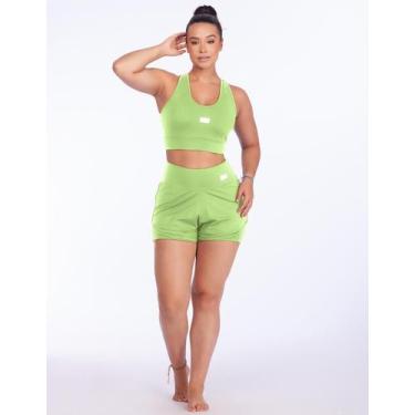 Imagem de Conjunto Feminino Short Duplo Com Bolso Não fica Transparente Top Nada