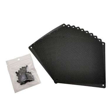 Imagem de Capa de computador de 120 mm para ventilador filtro de poeira, capa à prova de poeira com parafusos, malha de PVC ultrafina, cor preta - pacote com 10