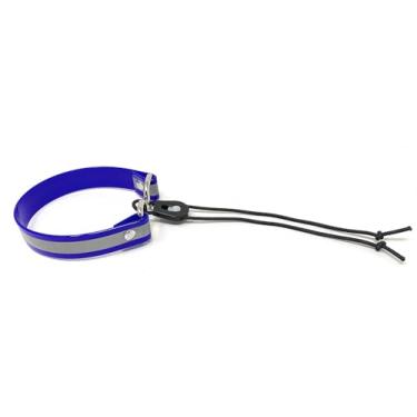 Imagem de Coleira eletrônica GPS de substituição com elástico ajustável, design de vários furos e fecho de alternância seguro para cães pequenos (azul, pescoço pequeno) refletivo