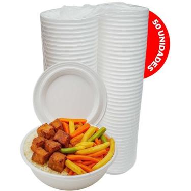 Imagem de Marmitex Isopor Spumapac N8 Com Tampa 850ml Pacote 50 Unidades Deliver