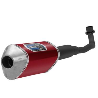 Imagem de Escapamento Pro Tork Mini 3 Biz C-125 2005 À 2008 Curva Preta, VERMELH