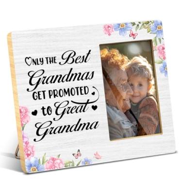 Imagem de JioJio Chan Porta-retrato para avó, presente de Dia das Mães, presente de anúncio de bebê para avó Gigi, porta-retrato 10 x 15 para mesa, decoração de parede de madeira