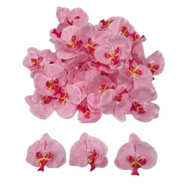 Imagem de Corkwaw 50 peças de pétalas de orquídea, decorações artificiais, orquídeas, flores, seda sintética, Phalaenopsis, borboleta, flores para decoração feita à mão, faça você mesmo, festa de casamento em
