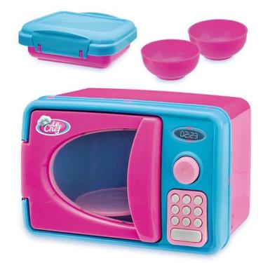 Imagem de Brinquedo Kit Mini Microondas Coleção Le Chef Luz e Som - Usual Brinqu