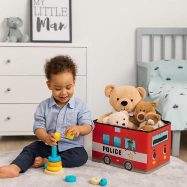Imagem de Bau Organizador Infantil Puff Porta Brinquedos Vermelho