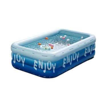 Imagem de Piscina Inflável Grande Para Família 1,8-3M PVC Retangular Infantil Ba