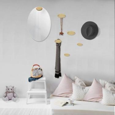 Imagem de Espelho Decorativo Aplique Pinus Oval 60X40 Cm Oval - e2g Design