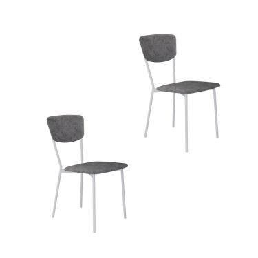 Imagem de Cadeira Vintage Retrô Fixa C-4 Pés 425 X 505 X 830 Mm C-2 Un. Pés Brancos. Cy.nevoa Prata Névoa Prata City