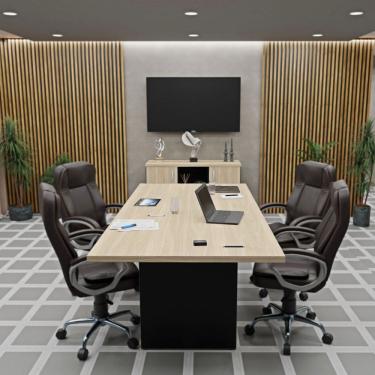 Imagem de Conjunto Escritório Mesa Reunião Armário Credenza Escritório Office Netmobil