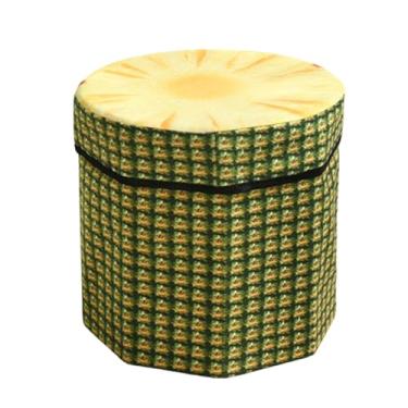 Imagem de Ioensy Assento dobrável para armazenamento, caixa de armazenamento de brinquedos engraçados, apoio para os pés, banco para dormitório, quarto, Abacaxi