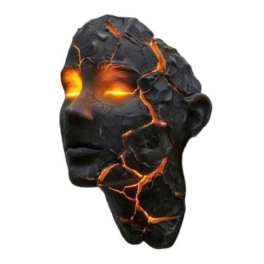 Imagem de FJMQHU Luminária de Parede Rachada, Abajur, Escultura de Parede de Resina Moderna, Luminária de LED 3D para Quarto, Corredor, Sala de Jantar