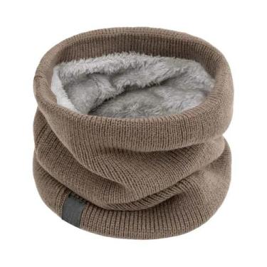 Imagem de Cachecol Unissex De Inverno Com Lã Espessa, Aquecedor De Pescoço, Malh