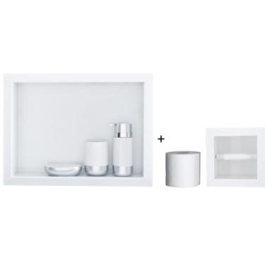 Imagem de Nicho Para Banheiro Em Porcelanato Polido Porta Shampoo Sabonete e Por
