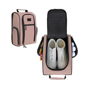 Imagem de Goloni Bolsa Para Sapatos De Golfe Homens E Mulheres, Acolchoada Viagem Com Bolsos Laterais Acessórios, Porta-Sapatos Esportivos, Meias, Bolas Golfe, Design Leve Durável, Rosa Claro
