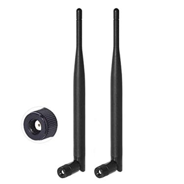 Imagem de Bingfu Antena WiFi de banda dupla 2,4 GHz 5 GHz 5,8 GHz 6dBi MIMO RP-SMA antena aérea macho (pacote com 2) para roteador WiFi, extensor de alcance, gateway, mini placa de rede PCI Express PCIE